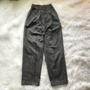 VINTAGE FRENCH CONNECTION PLAID HIGH WAIST TROUSER